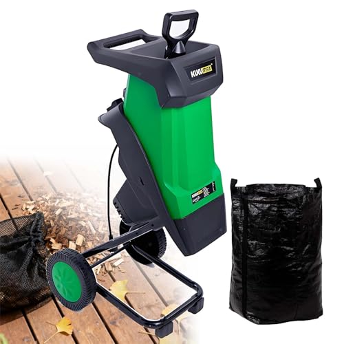 Biotrituradora 2400W Con Bolsa De 50L Y Ruedas, Trituradora De Jardín Silenciosa Con Motor 4500RPM Y Corte De 40mm Para Ramas, Hojas Y Limpieza Eficiente De Residuos Verdes