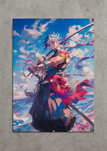 Image of NIJUKA Anime Printed A4 Size Metal sheet Poster For Home And Room Decoration | For Anime Art Fans Boys And Girls (Uzui Fan Art Look)