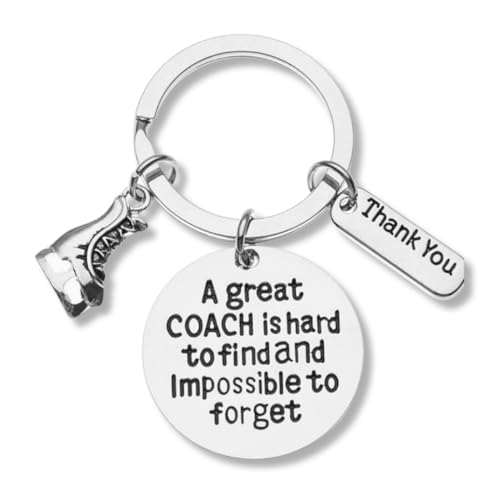 Figure Skating Coach Keychain, Ice Skate Coach Gifts, Great Coach is Hard to Find But Impossible to Forget Keychain for Men and Women