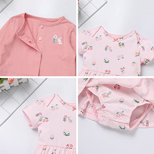 Baby Easter Dresses For Toddler Girls Summer Holiday Dress Fall Clothes Spring Sweater Cardigan Birthday My First Easter Outfit Infant Newborn Coming Home Outfits Pink Bunny 6-9 Months #TOP5