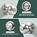 Lepushom Privacy Door Knob with Lock, Keyless Door Knob Interior for Bedroom and Bathroom, Easy Install Round Knob for Standard Doors, Satin Nickel, 4 Pack
