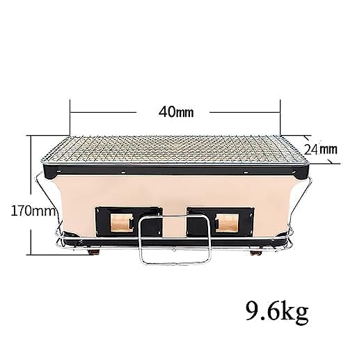 Griglia giapponese da tavolo per barbecue, fatta a mano in argilla con griglie resistenti alle alte temperature, per uso interno ed esterno