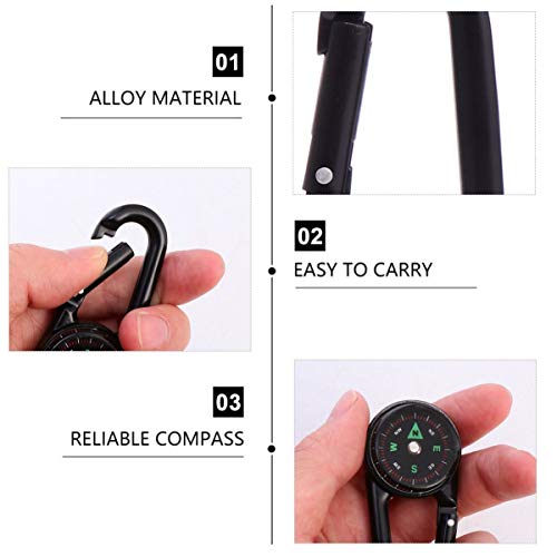 STOBOK 5 Pcs MosquetÃ£o BÃºssola Clipes para Cinto de Escalada MosquetÃ£o Porta-Chaves Com Travament