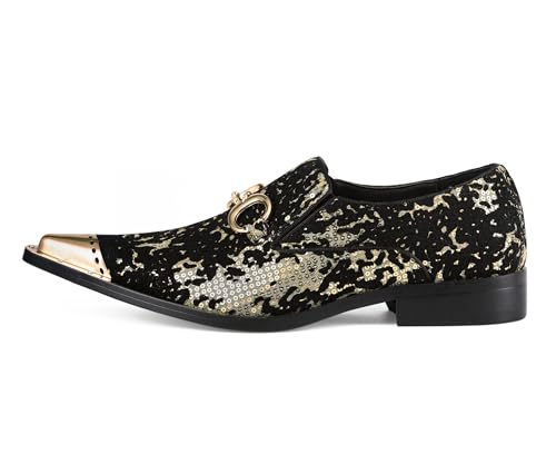 Amali Sparkling Smoking Slipper with Metal Tip - Men's Dress Shoes - Party Loafers for Men - Metallic Loafers for Men - Mens Disco Shoes - Designer Shoes2
