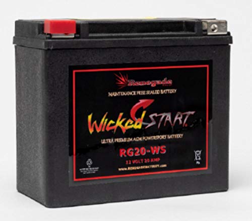 ATV Battery; RG20-WS 500+ CCA's; Arctic Cat (2009-2017) TBX 700 Series, TRV 700 Series, XR700 Series, MudPro 700, Alterra 700 / (2010-2011) 650 H1 4x4 Auto, MudPro 650; Part# BTX20-BS, YTX20-BS