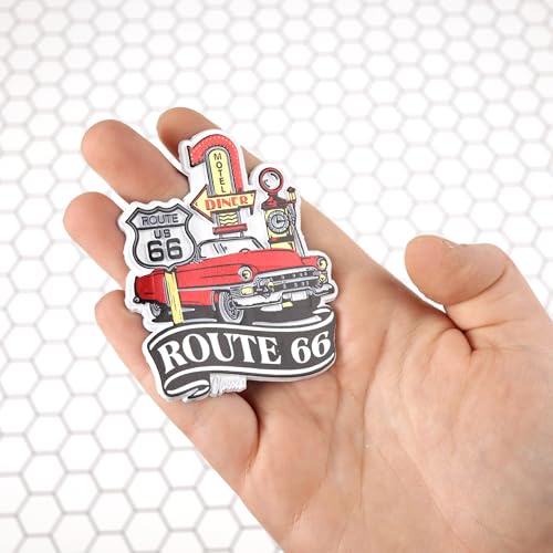 Imán decorativo Route 66 para refrigerador rectangular miniatura 4