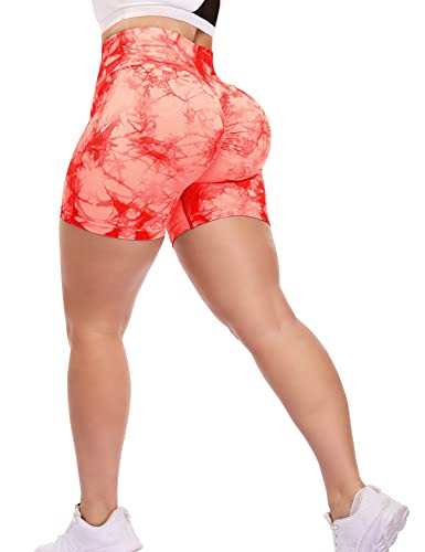 ZAAYO Short de Sport sans Couture pour Femme, 4 Orange, M Cover
