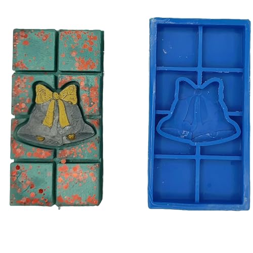 Christmas Bells Snap Out Center Wax Melt Snap Bar Silicone Mold - 1