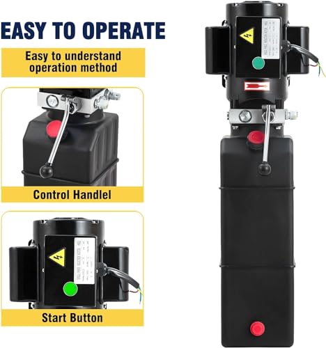 Image of Garvee Hydraulic Power Unit, 220V 15 QT Car Lift Hydraulic Pump Power Unit, Single Phase Hydraulic Power Unit, with 14 L Plastic Tank, Electric Hydraulic Power Unit, Used for Car Maintenance