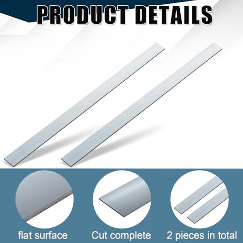 Image of Yaocom 2 Pcs 304 Stainless Steel Flat Bar 12 inch Length, 1-1 /2 inch Width, 1 /8 inch Thickness 2B Finishing Trim Strips Sheet for DIY Craft Making
