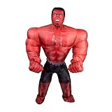 MARVEL Red Hulk Official Adult Inflatable Halloween Costume - Inflatable Jumpsuit with Hand Openings, Built-In Fan, and Battery Box