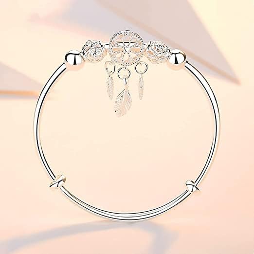 Miniatura 4 de Pulsera giratoria de cuentas de plata de ley 925 para mujer, para ansiedad, descomprimir libremente, herramientas abiertas, inspiraciones
