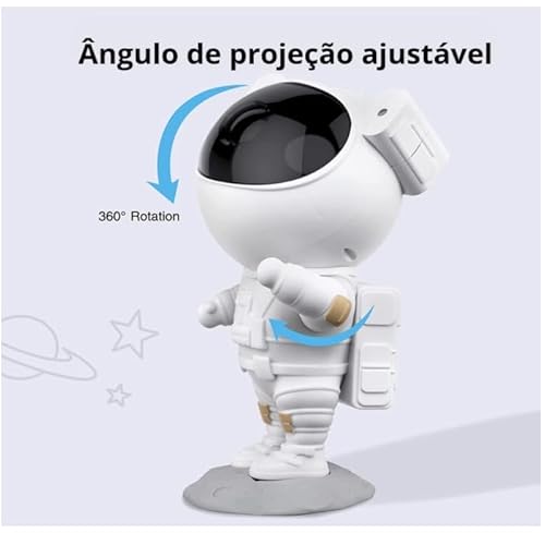 Projetor Astronauta de Luz Galáxia Estrela Luz Noturna de Brilho e Velocidade Ajustáveis para Decora