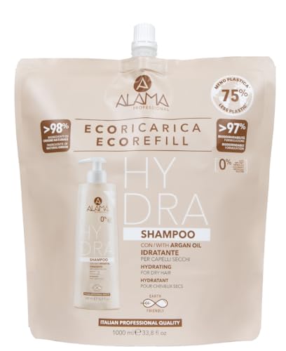 Alama Hydra Feuchtigkeitsspendendes Haarshampoo mit Arganöl, Nachfüllpackung, 1000 ml