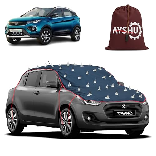 Image of AYSHU Water-Resistant Spike Car Cover for Tata Nexon EV Max - Protects from Dogs, Monkeys, Dust, Sunlight & UV - Full Roof Universal Fit