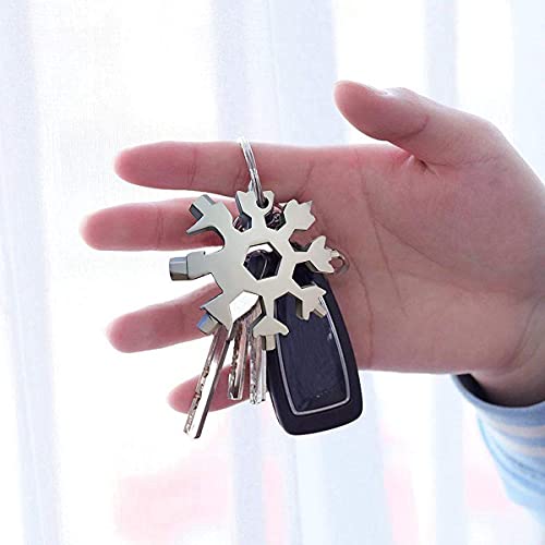 Image of GTC Steel Snowflake 18-in-1 Multi-Tool Keychain Screwdriver Bottle Opener Tool (CH-1801, Silver) (3)
