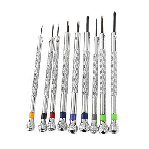 ULTECHVO Chave de fenda de lâmina plana com 9 peças, 0,5 mm-2,5 mm, tamanhos diferentes, conjunto de