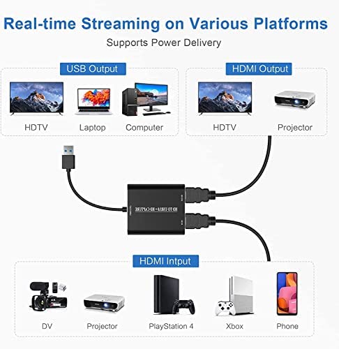 Miniatura 2 de HDMI Video Capture to USB 3.0, Game Capture Card Switch, 4K Capture Card for Streaming, Record in 1080P60FPS with Ultra-Low Latency on PS4 PS5 Xbox