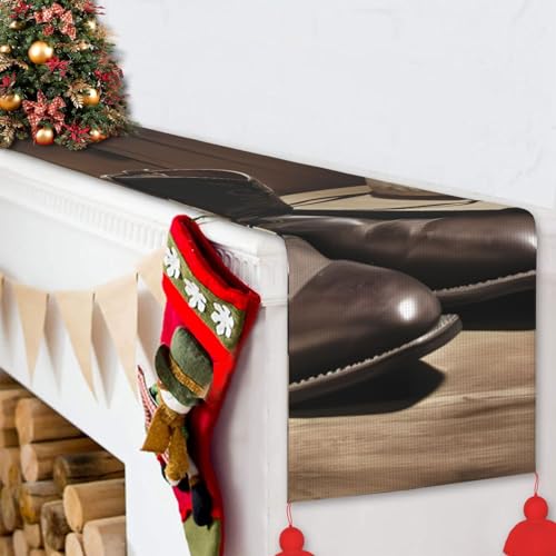 Chemin de table en lin lavable pour décoration automnale cowboy