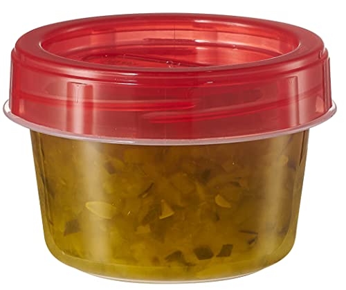 Plasticpro 6 Pack Twist Cap Food Storage Containers With Red Screw On Lid- 4 Oz Reusable Meal Prep Containers - Small Freezer Containers Microwave Safe Red Plastic Food Storage #TOP6