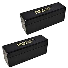 صندوق تخزين بلاستيكي PCGS لحزمة سوداء مكونة من 2 من 20 لوحًا من العملات المعدنية
