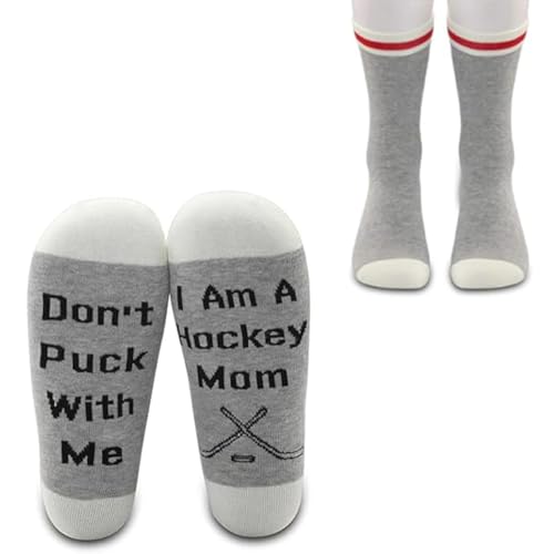 G2TUP Hockey Mom Socks Ice Hockey Mom Gifts for Team Mom Don't Puck With Me I Am A Hockey Mom (Hockey Mom Socks, Mid Calf)