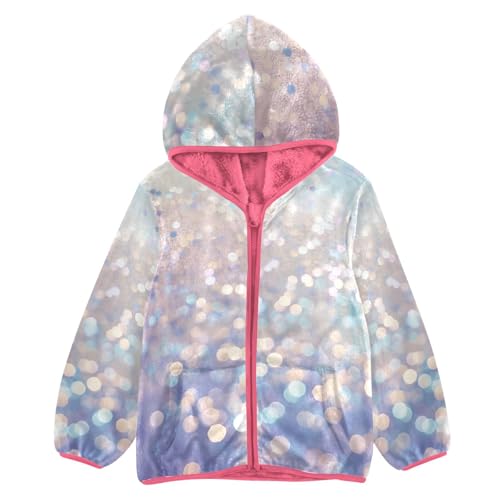 Gemstone Glitter Pink Purple Yellow White Boys Sherpa Jacket