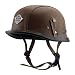 Produktbild Mangen Lederhelm Motorradhelm Motorrad Helm Jethelm Vintage Biker Cruiser Roller Touring (Braun)