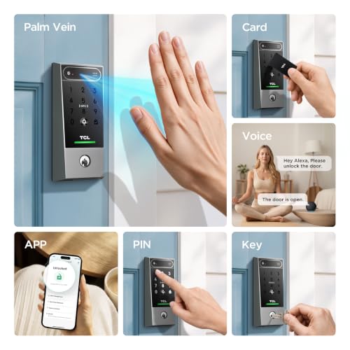 TCL Smart Lock, Palm Vein Keyless Entry Deadbolt with Matter Over Thread - image 8