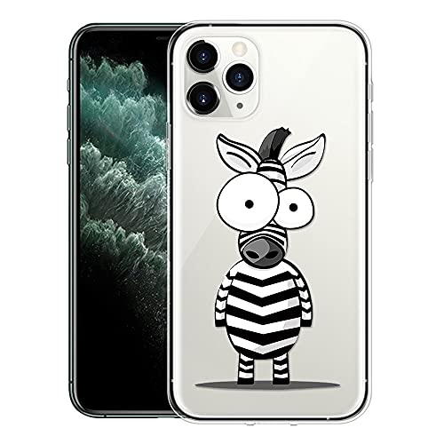 ZhuoFan Case for Apple iPhone 12 Pro Max 6.7" Clear Slim, Phone Case Cover Silicone TPU Transparent with Pattern Design Shockproof TPU Back Protective for Apple iPhone 12 ProMax, Zebra