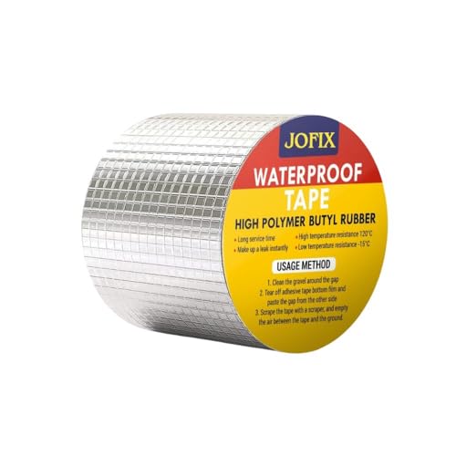 Image of Super Strong Adhesive Waterproof tape Permanent Repair Roof Water Leakage Solution Rubber Foil Suitable for Roof Leak, surface Crack, Window Sill Gap, Boat Sealing, Tank Leak (4 Inch (10CM*5M))