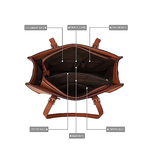 Image of Women Fashion Synthetic Leather Handbags Tote Bag Shoulder Bag Top Handle Satchel Purse Set