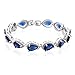 LIIYANN Bijoux en Argent pour Femme Bracelet de Tennis en Saphir Bracelet en Argent avec breloque en Argent 925 chaîne Rouge/Bleue/Blanche zircone (Couleur: BL