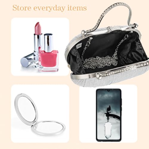 Image of Simcat Women Gold Clutch Purses Glitter Evening Handbag Pleated Evening Bag for Lady Formal Bridal Wedding Prom