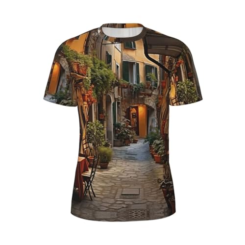 T-shirt manches courtes homme imprimé italien style vieille rue