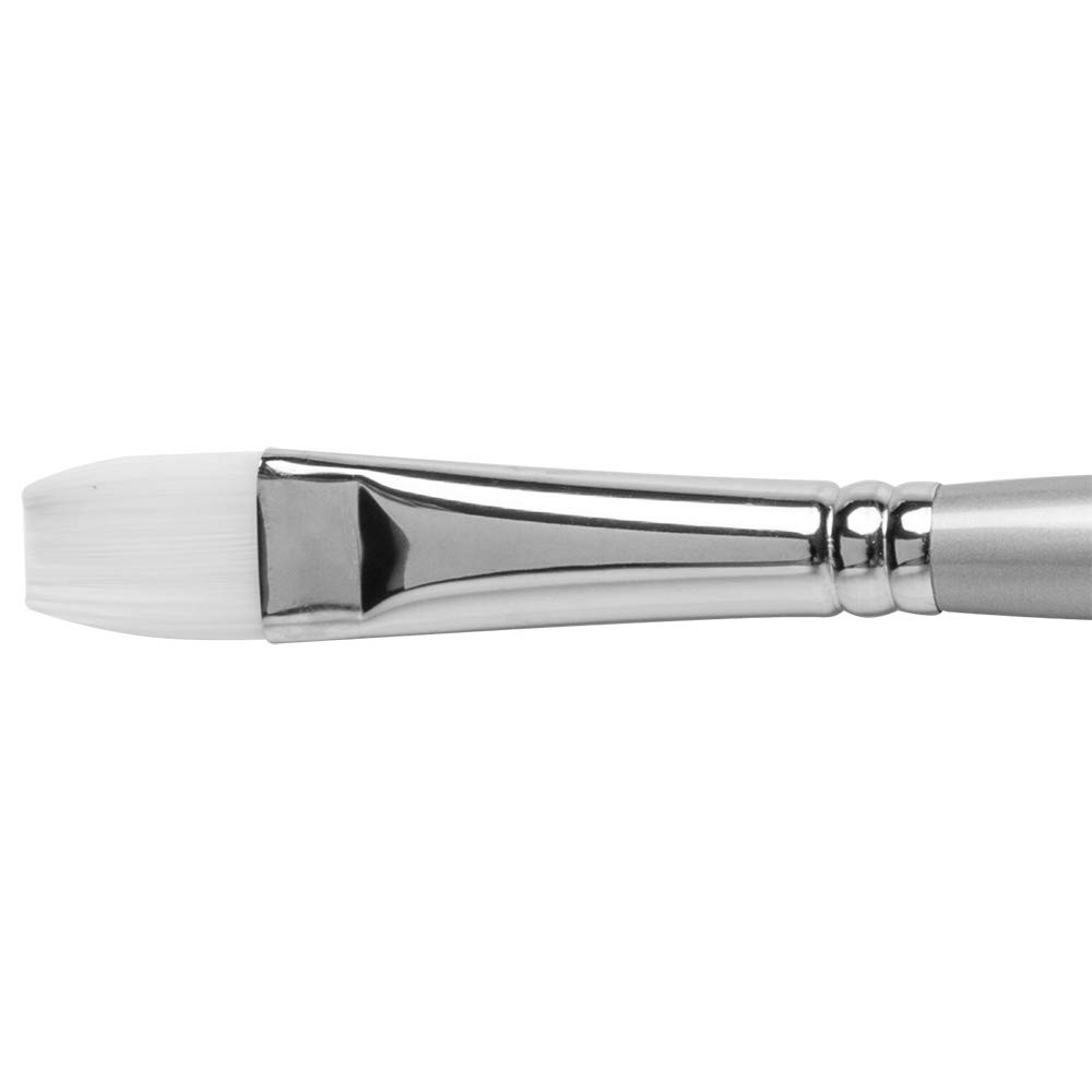 Pro-Arte Silver,White Pro Arte : Sterling Acrylix Long Handled - Short Flat Synthetic Acrylic / Oil Brush Series 201Sf Siz