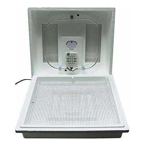 Farm Innovators 2100 Heated Still Air Incubator for 4 Dozen Eggs with Built in Hygrometer Solid State Circuitry and 2 Large Viewing Windows White