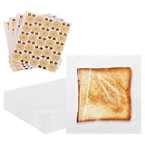QUARKZMAN 100 Stück Wärmeversiegelbare Bäckereibeutel mit Fenster 7,9 x 7,5 Zoll Kraftpapier-Sandwichbeutel, klare Vorderseite Papierfettbeständige, Gebäck (Weiß)