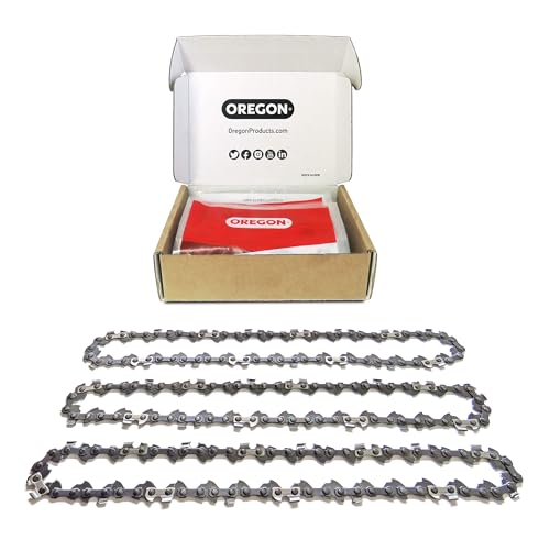 Oregon 3-Pack Chainsaw Chain 3/8 LP Pitch .050 (1.3 mm) Gauge for 16 (40cm) Bar 57 Drive Links Low-Kickback Replacement Saw Chain Fits Titan Ryobi Hawksmoor Ferrex and More (91P057X3)