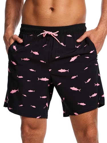 Ultrafun Mens Swim Trunks with Compression Liner 7 Inch Inseam Quick Dry 2 in 1 Swimming Board Shorts Swimsuit for Men2