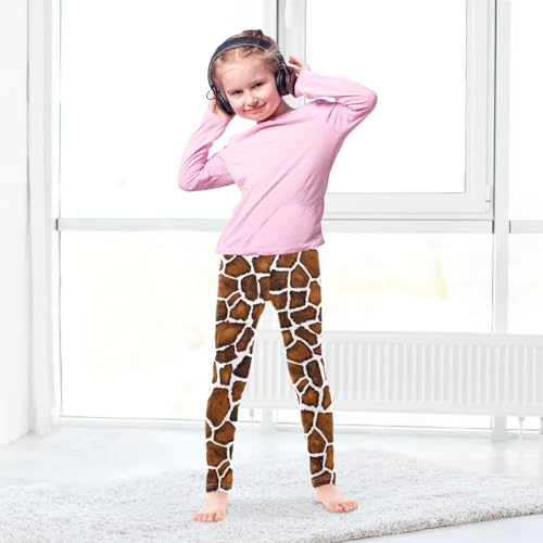 Watercolr Giraffe Print Girls' Leggings Footless Tights Leggings Ankle Length Toddler Kids Pants Size 5T2