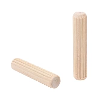 100 Pack 3/8 Wood Dowel Pins Straight Grooved Hardwood Dowels for Furniture, Door, Cabinet, and DIY Woodworking Projects with Dowel Jig Compatibility (3/8 in)