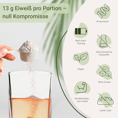 for you clear vegan protein hydrolysate – | Erfrischender Eiweiß-Drink mit Erbsenprotein | Vegan, laktosefrei, fettfrei & zuckerarm | Pfirsich-Eistee Geschmack (360g, Pfirsich-Eistee)