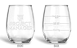 BadBananas Project Manager Gifts - Good Day, Bad Day, Don't Even Ask 21 oz Engraved Stemless Wine Glass with Etched Coaster - Funny Gift For Coworkers