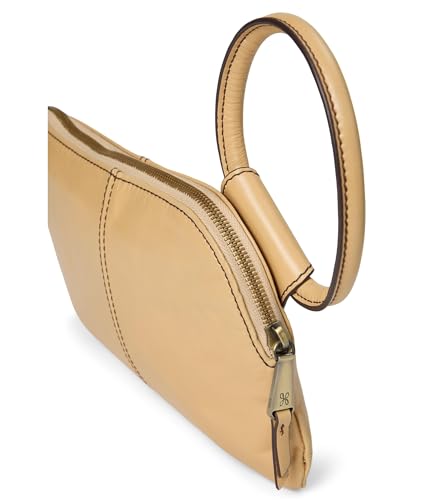 Image of HOBO Sable Leather Wristlet Clutch with Circular Handle, Zippered Closure, Credit Card Organizer, & Interior Zip Pocket
