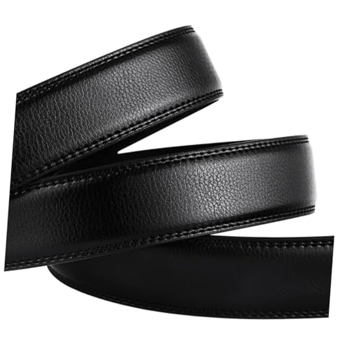 Men Imitation Leather Belt with Automatic Buckle Adjustable Casual Jeans Strap for Everyday Wear Stylish Alloy Buckle Design3
