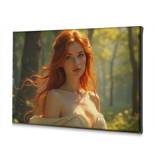 Toile de bain femme rousse et forêt ensoleillée pour éveiller vos sens