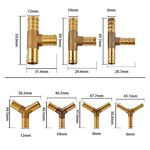 Conector de tubería de lengüeta en codo de latón de 10mm para mangueras de agua 5