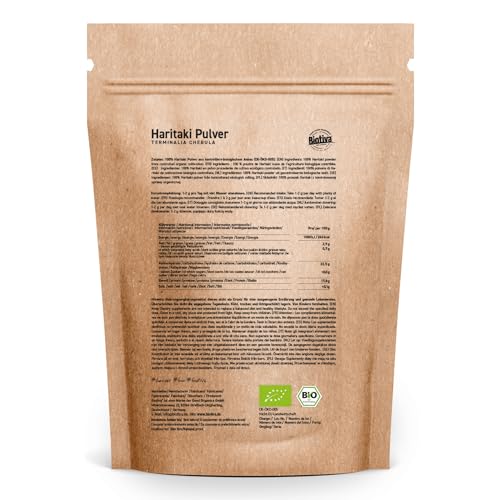 Haritaki Pulver Bio 200g - 100% rein & naturbelassen aus kontrolliert biologischem Anbau - Ayurvedisches Superfood - DE-ÖKO-005 - Biotiva