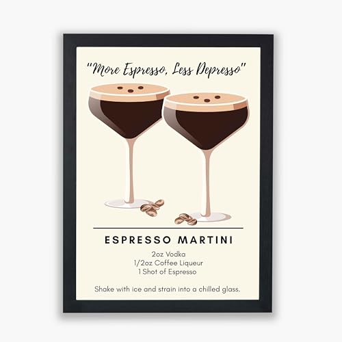 Espresso Martini impression d'art encadrée pour sublimer votre coin bar de salon